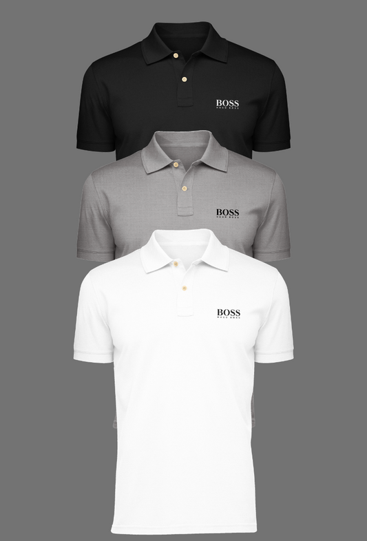 KIT 3 POLO HUGO BOSS