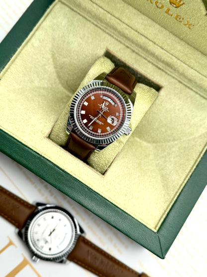 ROLEX CUERO R4 DOBLE CALENDARIO