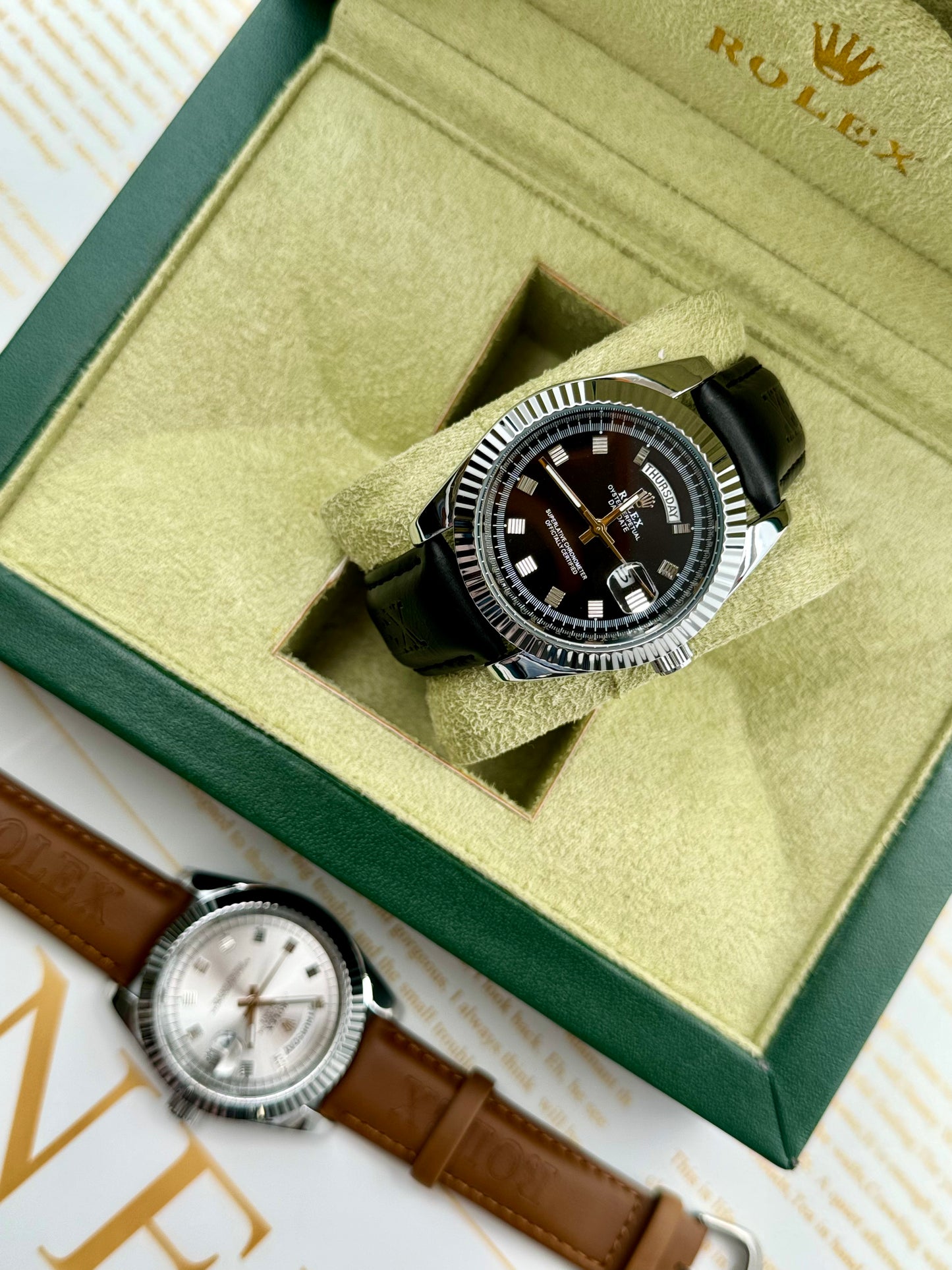 ROLEX CUERO R4 DOBLE CALENDARIO